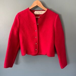 Classic Red Wool Blazer